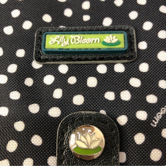 Lily Bloom Black & Cream Dot Crossbody Bag. New, Never Used. Cute Lime Interior. - Picture 3 of 14
